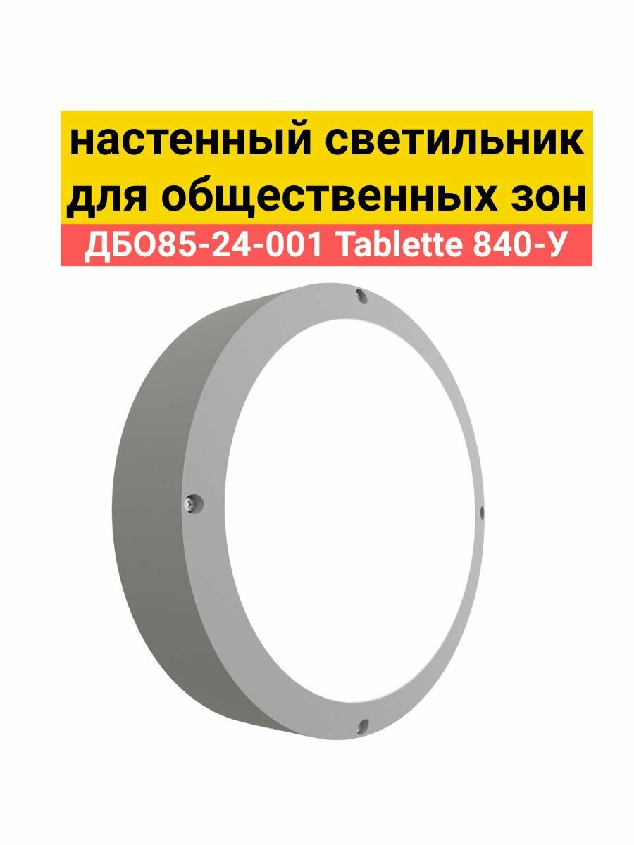 Светодиодный настенный общественный светильник ДБО85-24-001 Tablette 840 У1