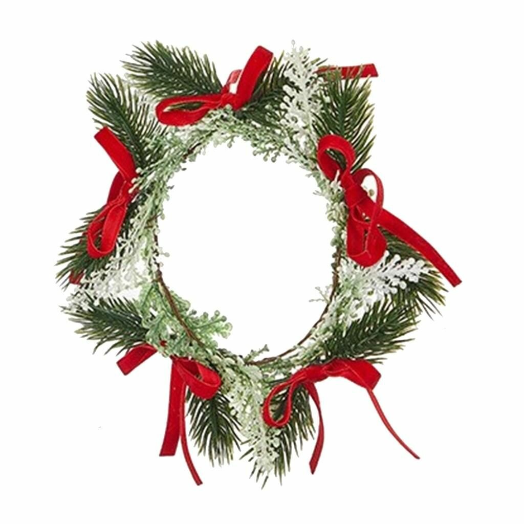 Рождественский банкет подсвечник с бутылкой красного вина украшение гирляндой-Сосновая игла с красным бантом