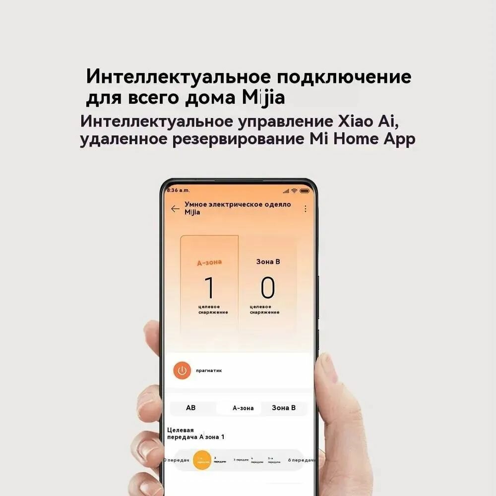 Электроодеяла Xiaomi Умное электрическое одеяло двухзонным независимым нагревом Xiaomi Mijia smart electric bedsheet(MJDRT018H)