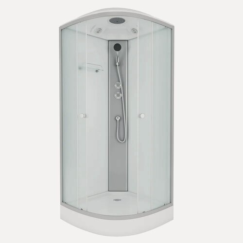 Изображение товара Душевая кабина Niagara Eco E90/13/MT низкий поддон, стеклянная, 90x90, закрытая (с крышей), с матовым стеклом, без гидромассажа, с вентиляцией, с функцией тропический душ