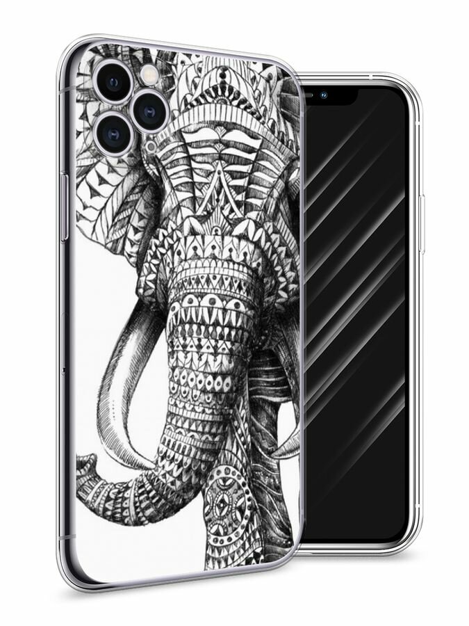 Силиконовый чехол на Apple iPhone 11 Pro / Айфон 11 Про с принтом слон