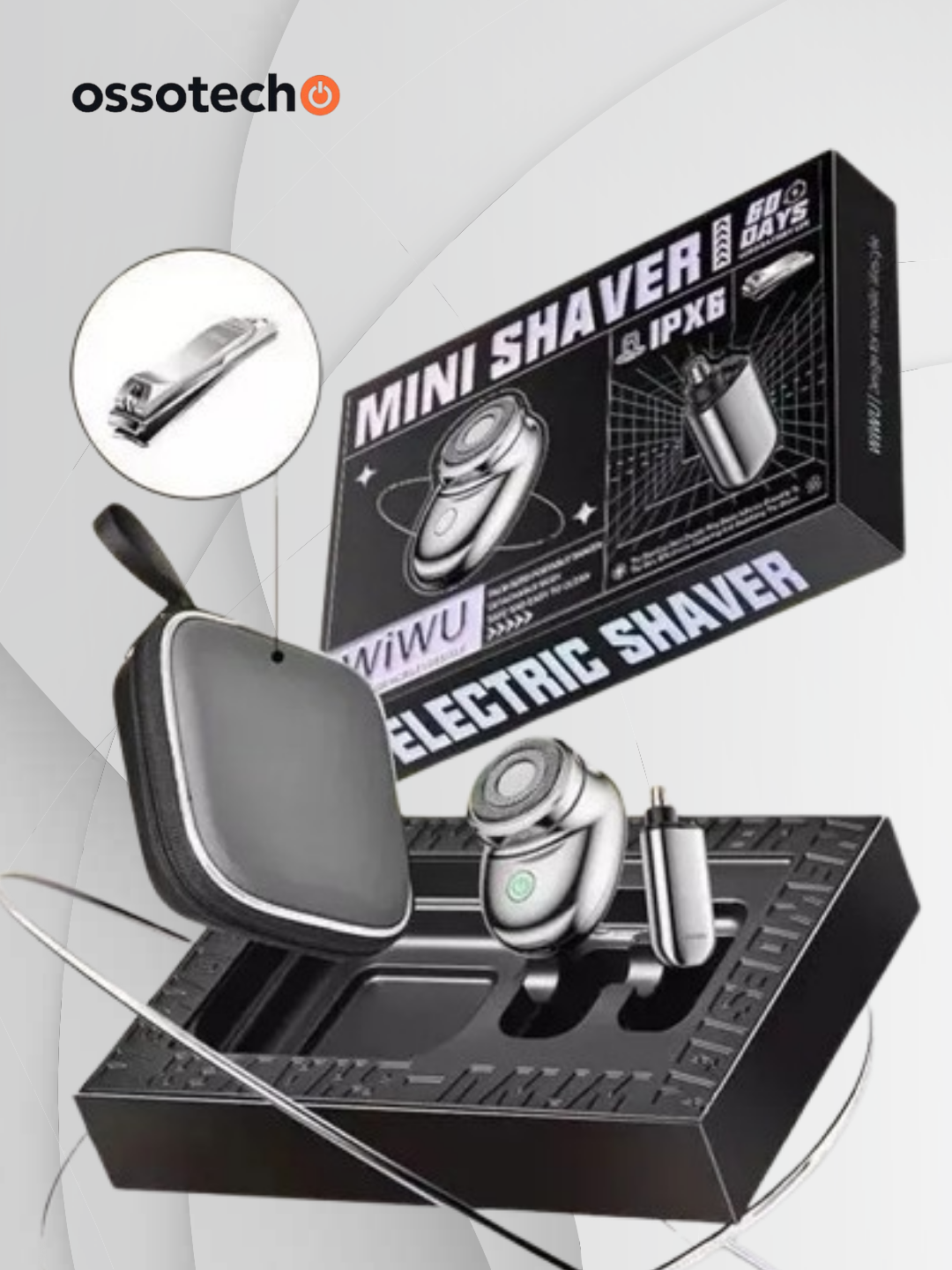 Электробритва WIWU Wi-SH006, три в одном, влажное и сухое бритьё, портативная, дорожная