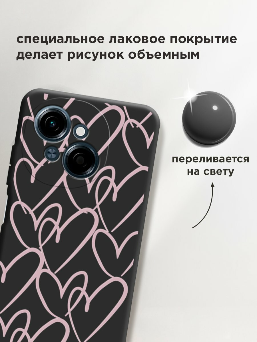 Чехол на Tecno Spark Go 1/Tecno POP 9 / Техно Спарк Го 1/Техно ПОП 9 с принтом "Hearts doodle pink 1" — фото 1