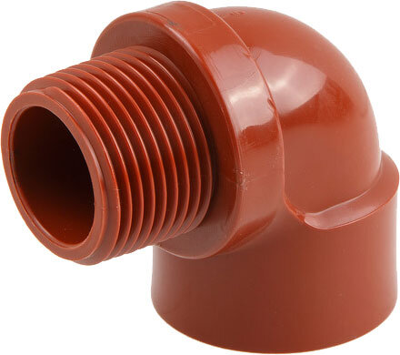 Колено ПП 1" с внутренней-наружной резьбой AV Engineering, цвет коричневый — фото 1