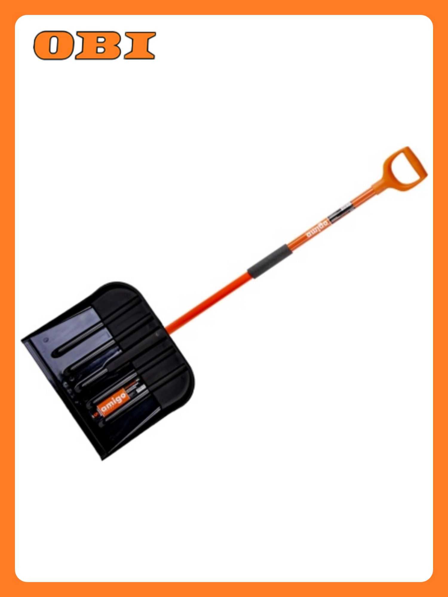 Лопата для снега AMIGO 78011. Ковш 46см. поликарбонат алюмин. черенок с оплёткой