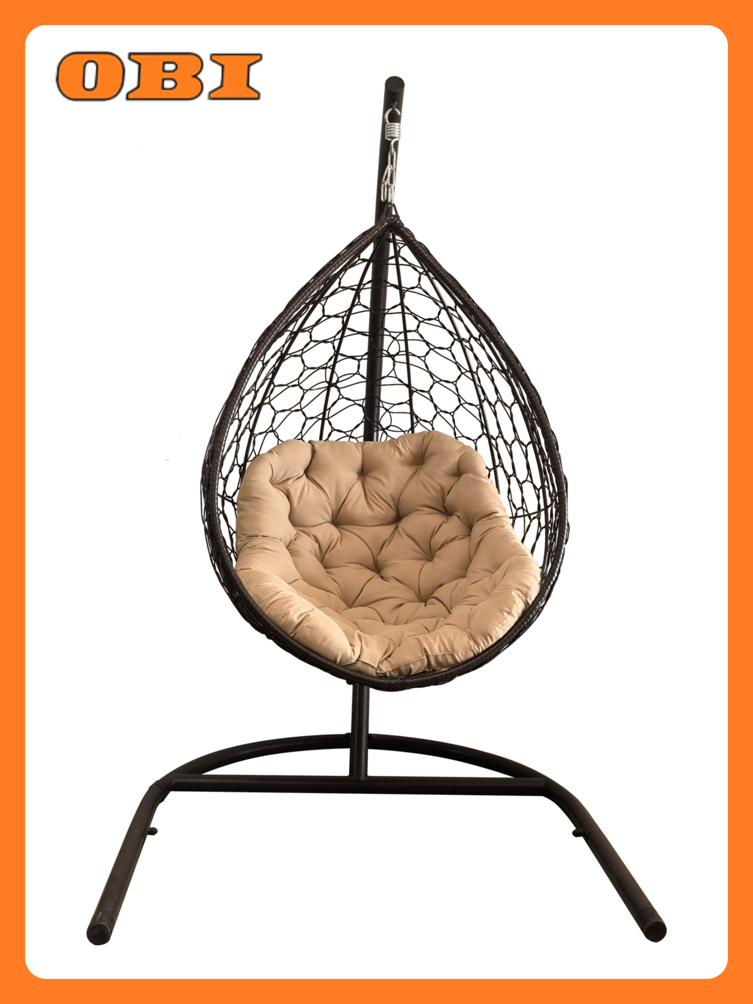 Кресло подвесное GreenGard Афины металлический каркас текстиль 120 кг