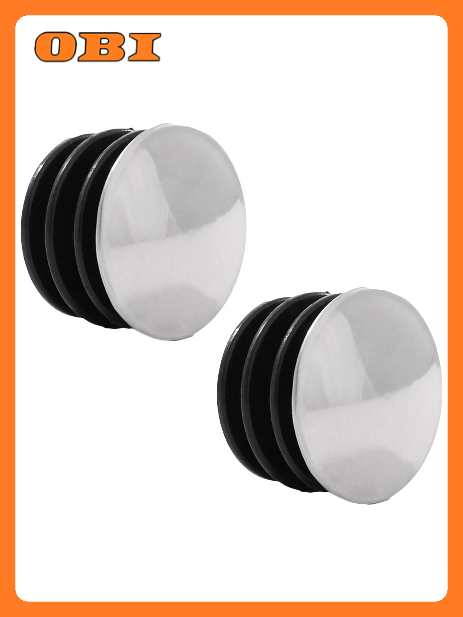 Заглушка рейлинга Larvij нержавеющая сталь цвет хром 2 шт