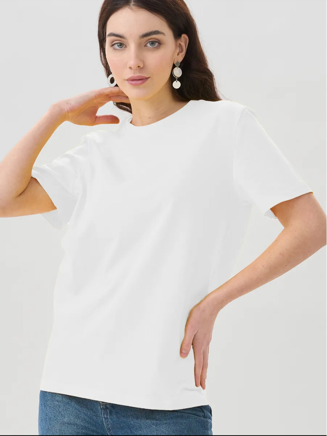 Футболка, 1 шт., размер S, 001 белый — фото 1