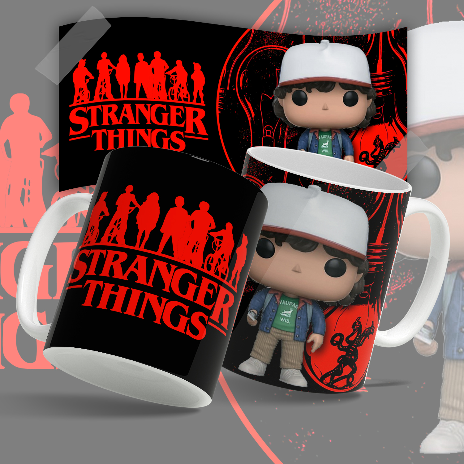 Кружка, "Очень Странные Дела", подарок для фанатов сериала "Strenger Things" яркий принт 330 мл, 1 шт