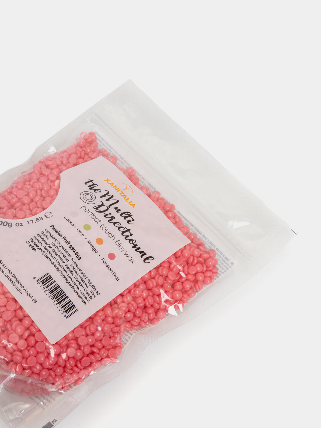 Воск для депиляции Xanitalia, гипоаллергенный, в гранулах, маракуя, универсальный, 500 г