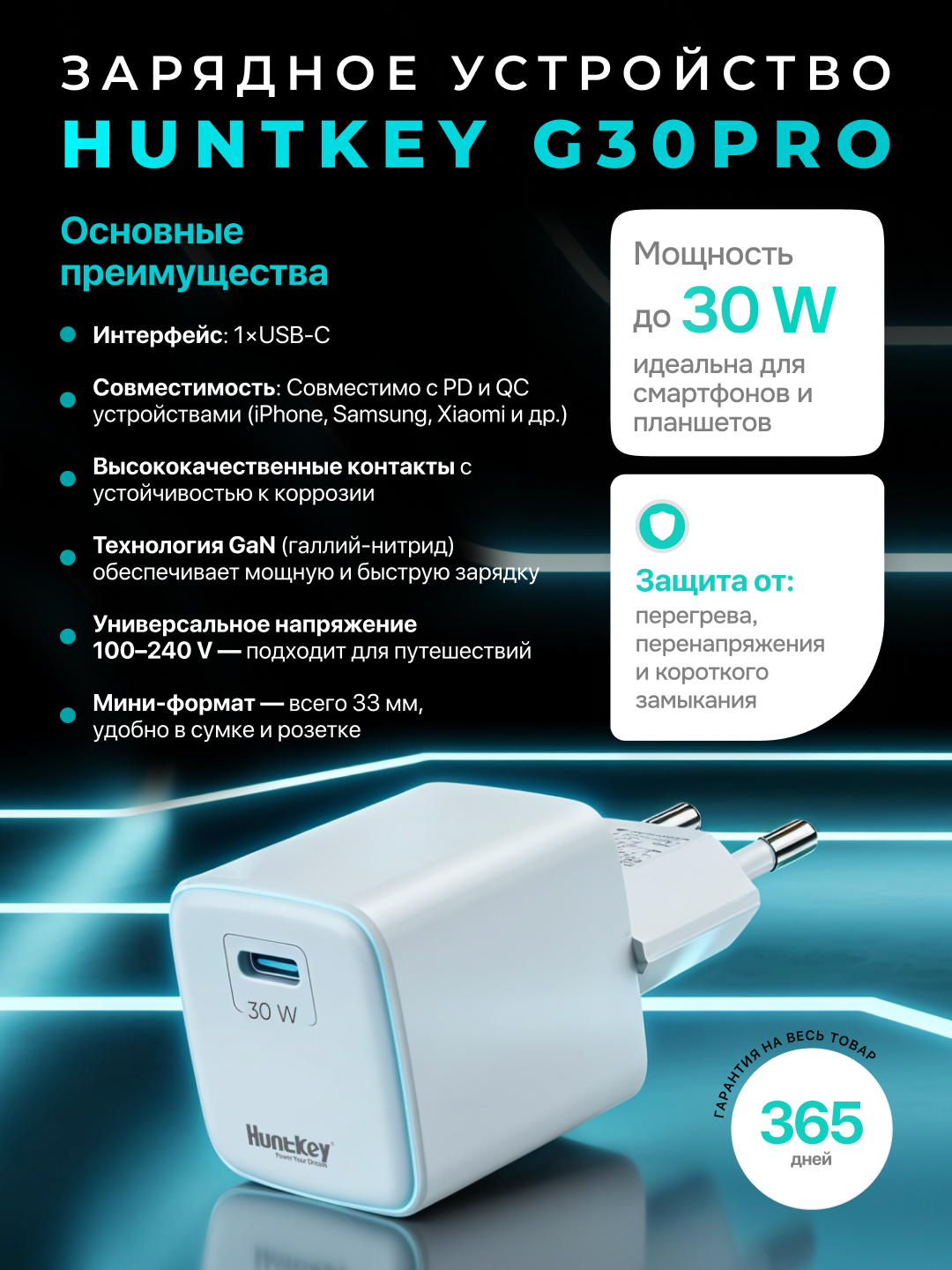 Зарядное устройство Adapter Fast charger G30 30w type С, быстрая зарядка