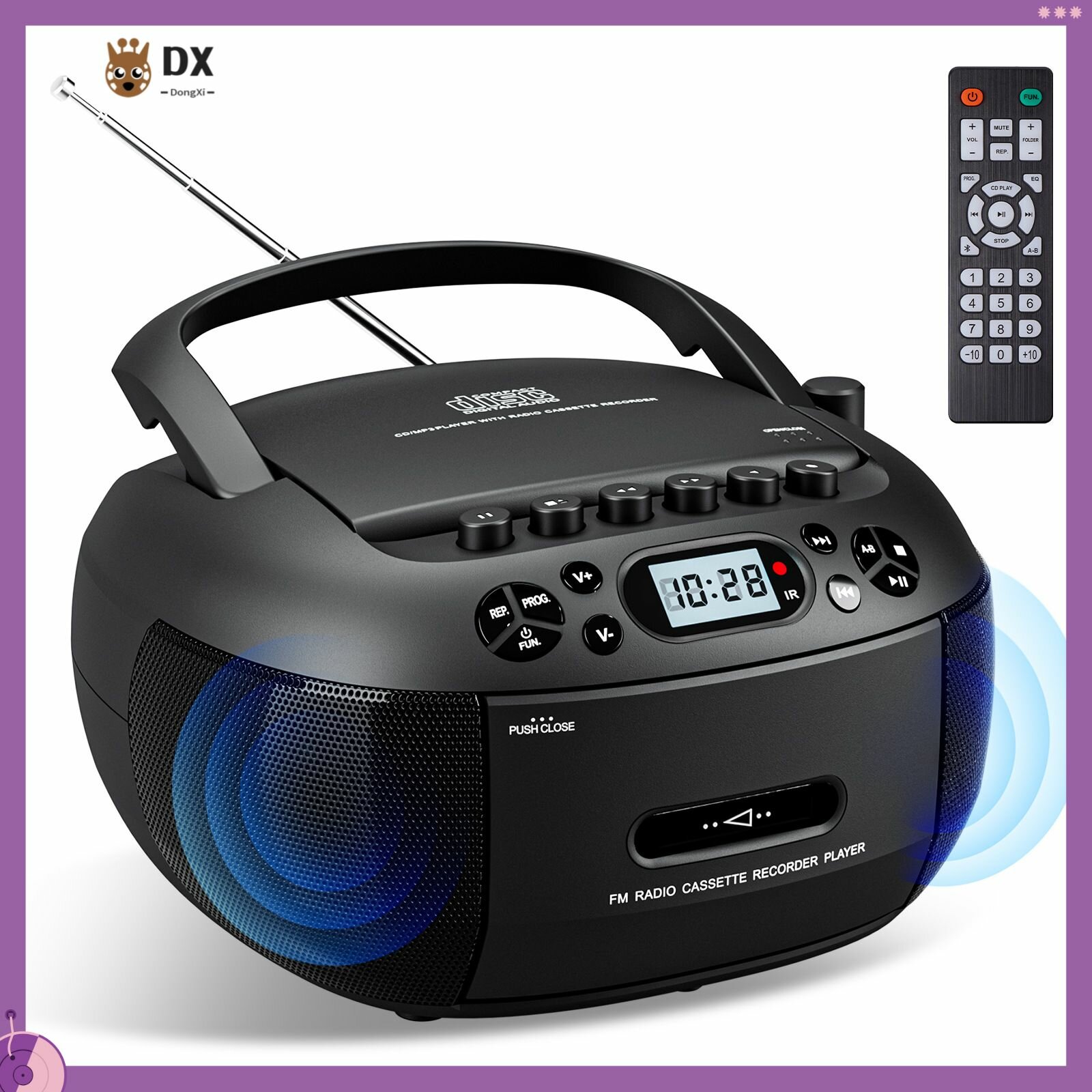 Ретро CD-проигрыватель с Bluetooth, FM-радио и USB, портативный для студентов и любителей музыки