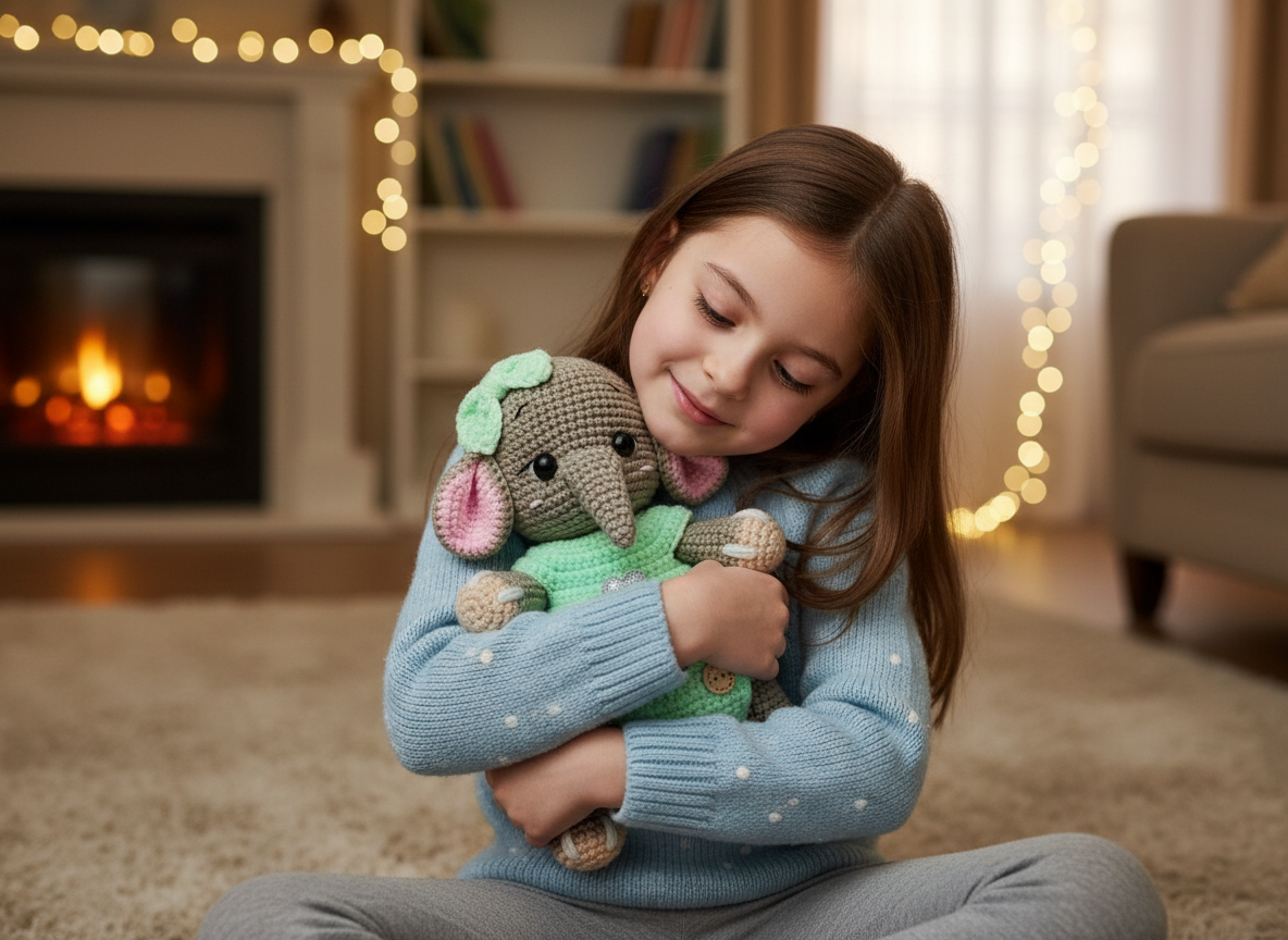 "Вязаный Cлонёнок" Мягкая игрушка. Iroda Handmade, гипоаллергенный. — фото 1