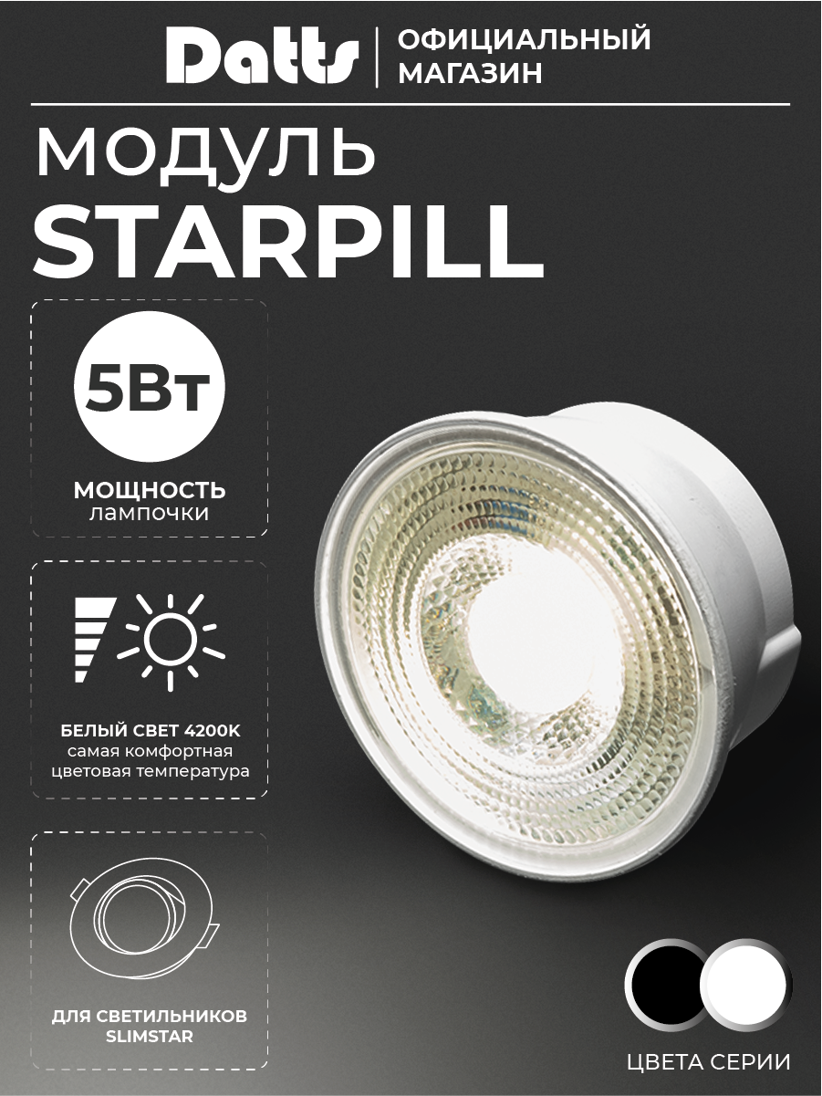 Светодиодный модуль под GU10 5 Вт Star Pill для светильника белый