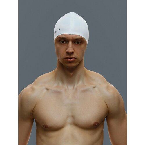 Шапочка для плавания силиконовая 49 гр, цвет белый 10639094