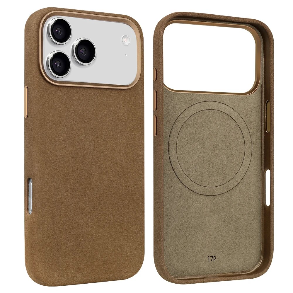 Кожаный чехол для iPhone 17 Pro, dark brown