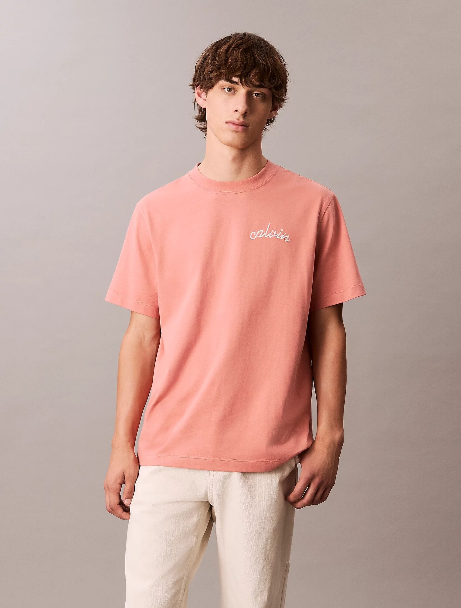 Футболка Calvin Klein Jeans, размер 2XL, розовый — фото 1