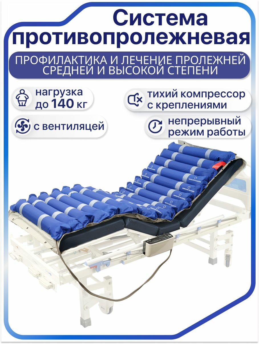 Противопролежневый матрас с компрессором для взрослых трубчатый Barry Tube Standart антипролежневый матрац с вентиляцией против пролежней надувной для пожилых людей лежачих больных и инвалидов