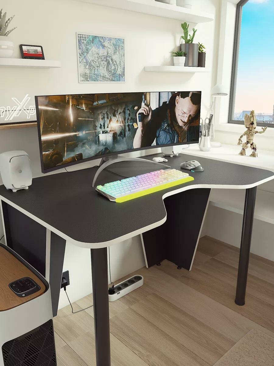 Игровой компьютерный стол Xplace 110, Черно-Белый