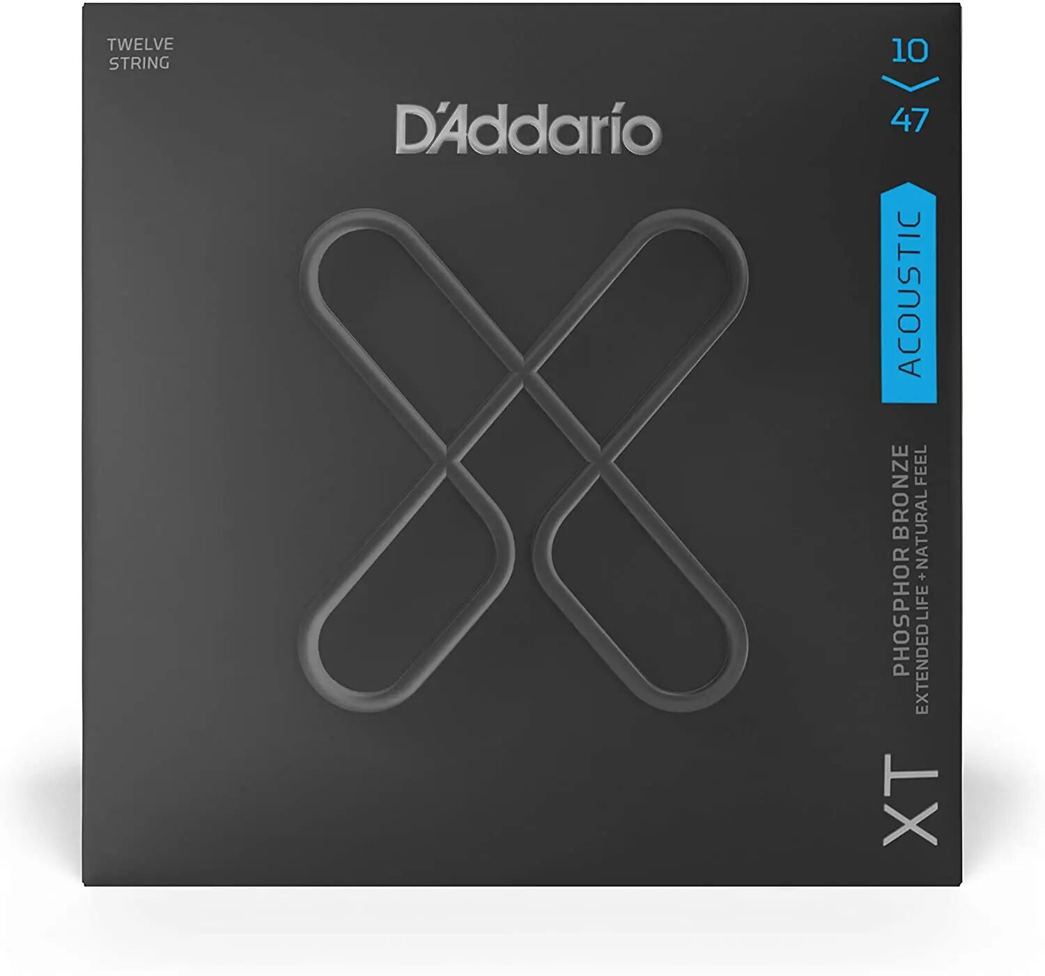Струны для 12-струнной акустической гитары D'Addario XTAPB1047-12 10-47, комплект из 12 струн, фосфорная бронза, антикоррозионное покрытие