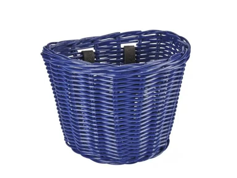 Корзина для велосипеда Electra Small Rattan Blue передняя на руль ротанговое до 3.6кг — фото 1