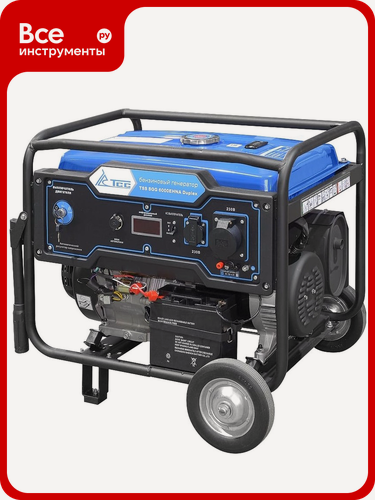 Изображение товара Бензогенератор ТСС SGG 6000EHNA Duplex — электростанция с индикатором уровня топлива, ручным стартером и дисплеем