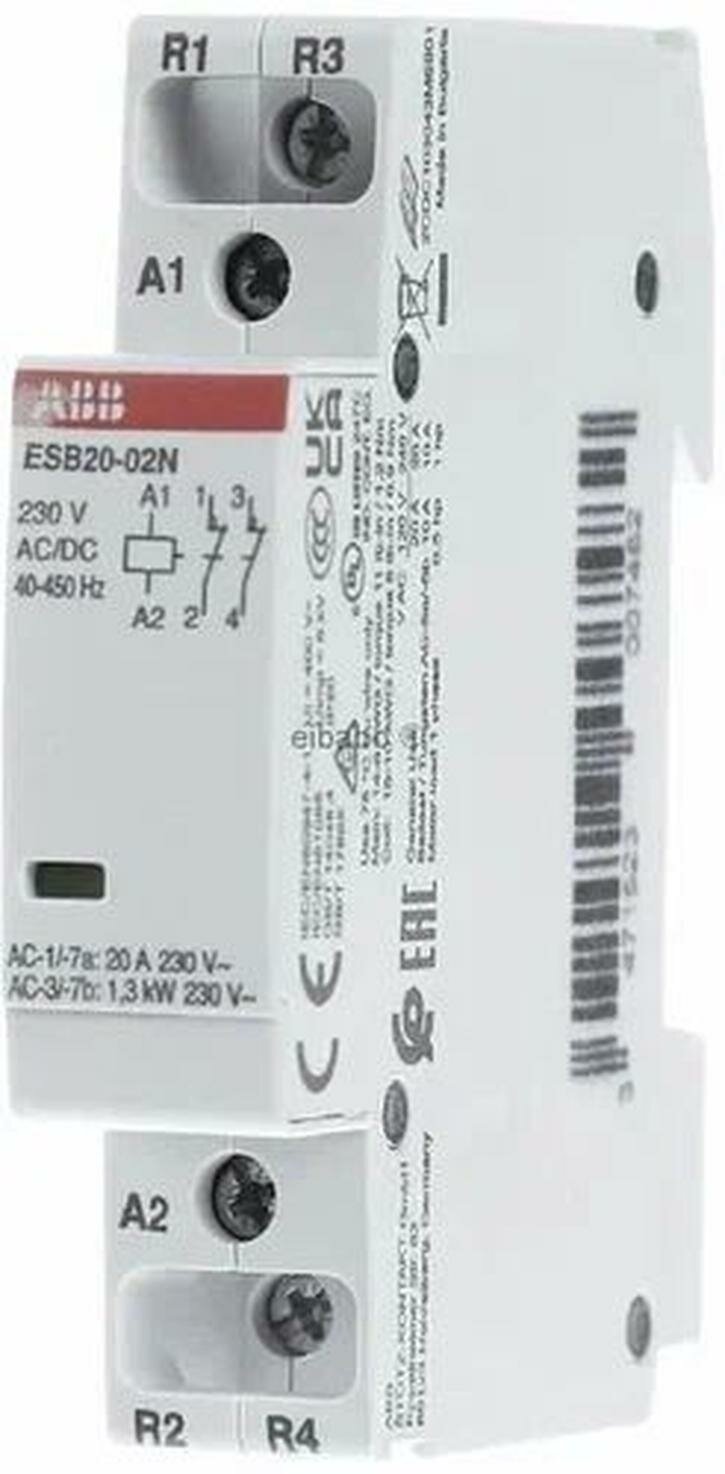 ESB20-02N-06 Контактор модульный 20А 2NC катушка 220В ABB 1SBE121111R0602