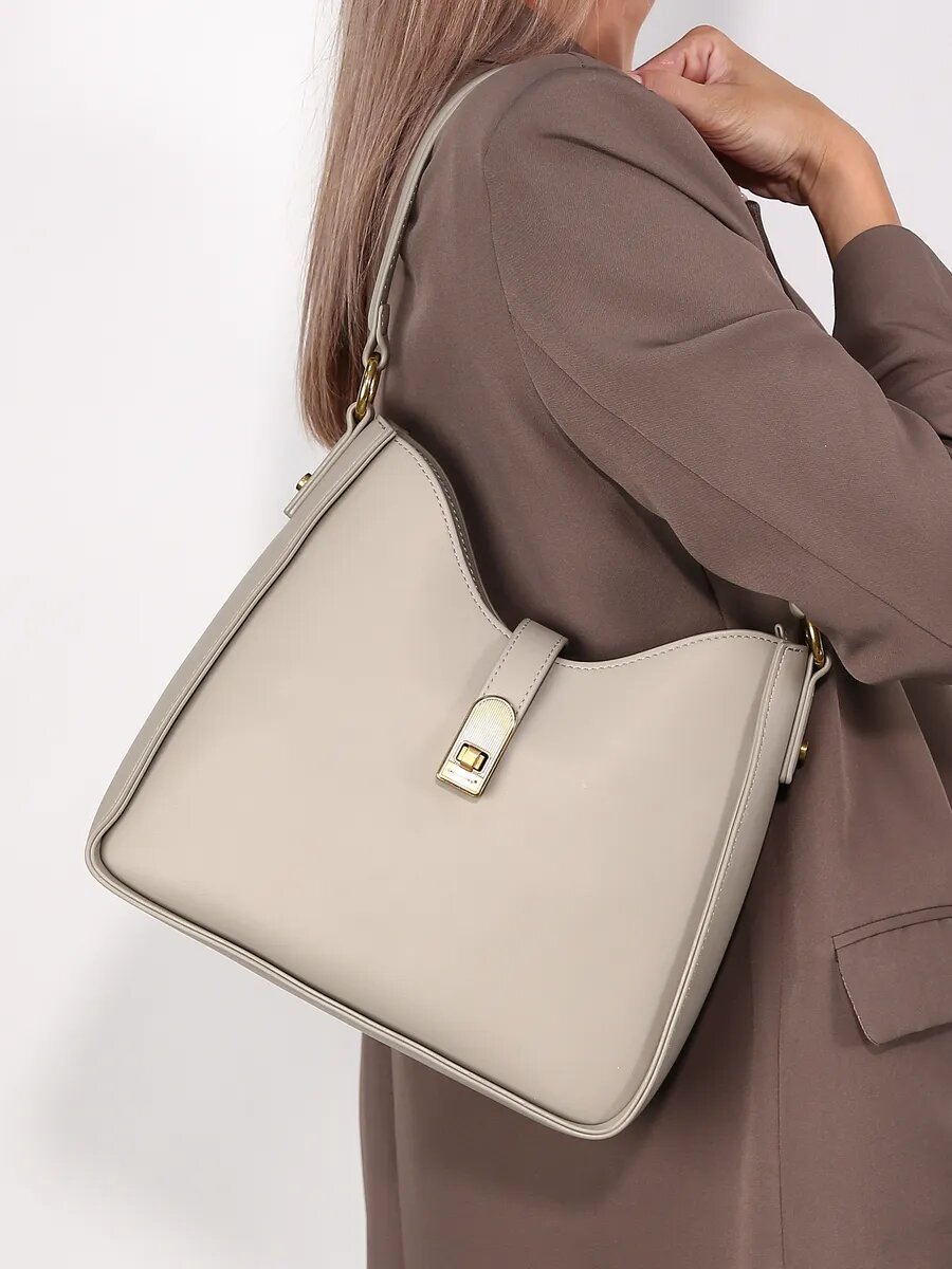 Сумка хобо DAVID JONES, светло-серый — фото 1