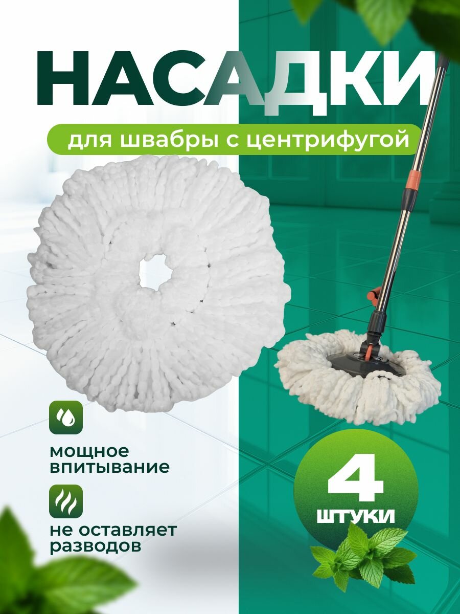 Насадка на швабру "Торнадо" Мой дом, 32x32 см, из микрофибры