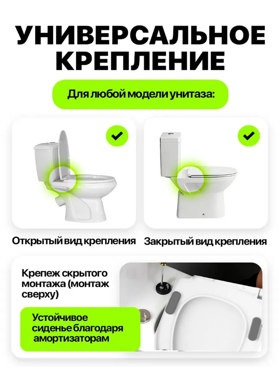 Крышки-Сиденья Для Унитазов Xiaomi Сиденье крышка для унитаза с микролифтом универсальное