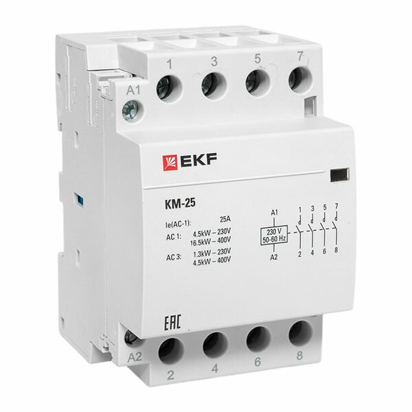 Контактор модульный КМ 25А 4NО (3 мод.) EKF PROxima