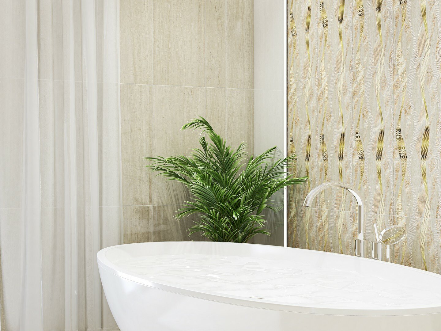 Плитка Eletto Ceramica Trevi Beige 25.1x70.9 507661201 мрамор под камень гладкая глянцевая Глазурованная изностойкая