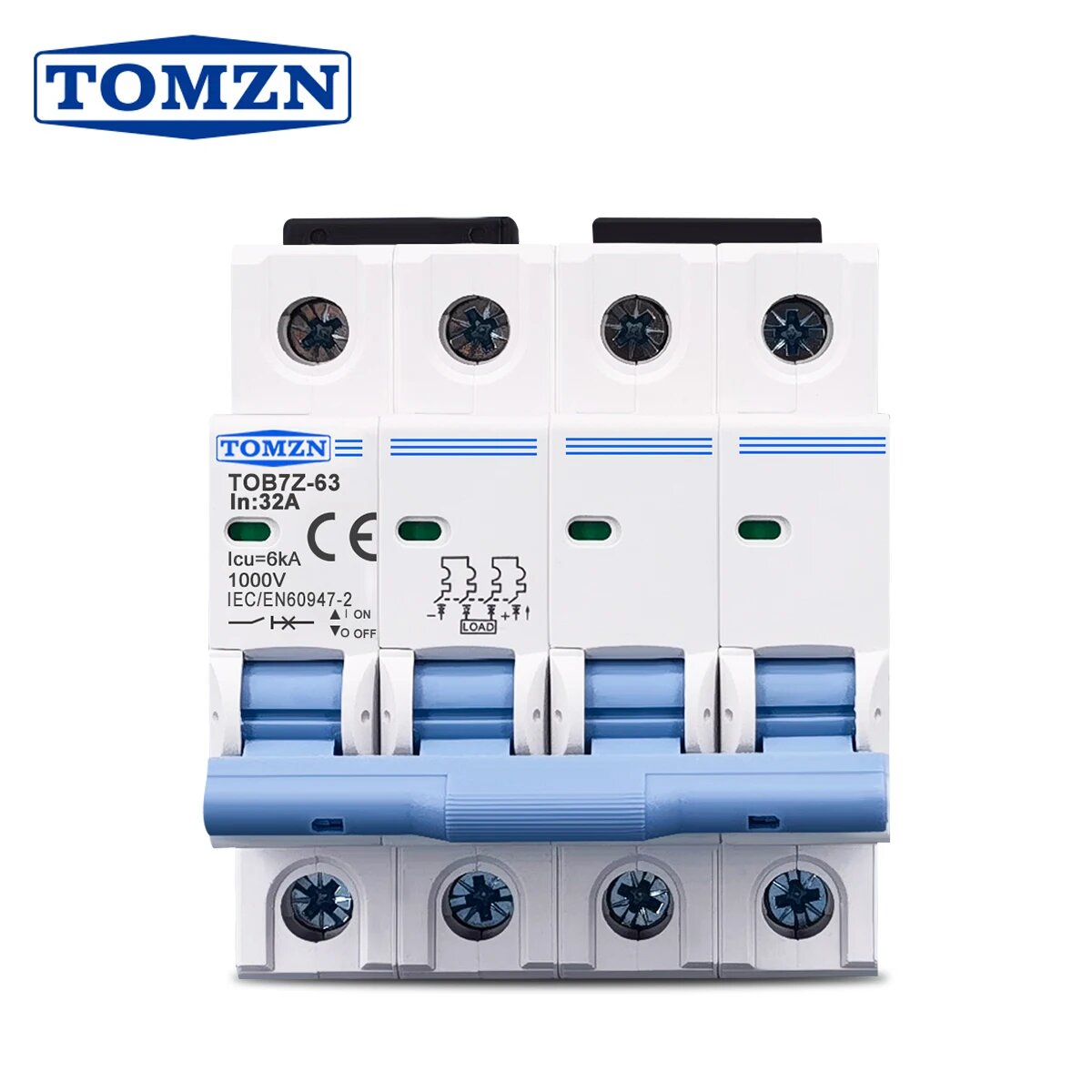 TOMZN Мини-автомат постоянного тока 1000V 3A-63A для солнечных систем 63A