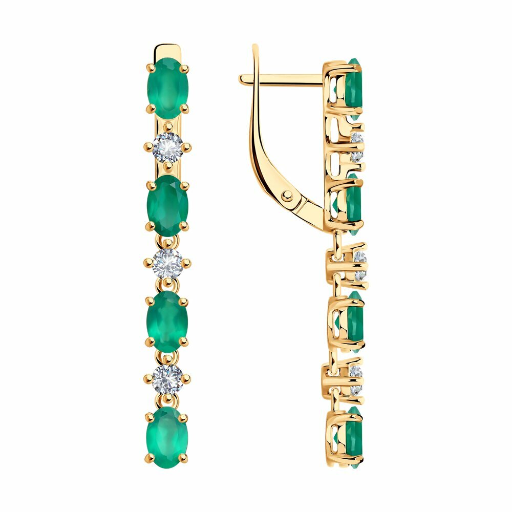 Серьги SOKOLOV, серебро, 925 проба, золочение