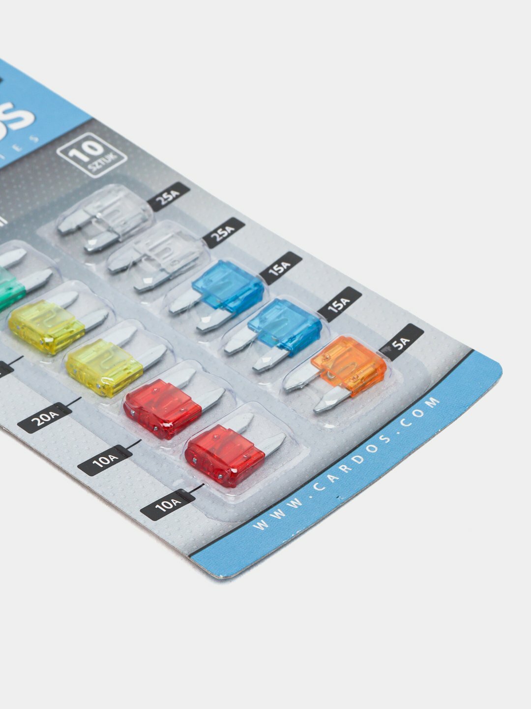 Предохранители K2 CARDOS, для грузовых и легковых авто, стандартный размер 10шт — фото 1