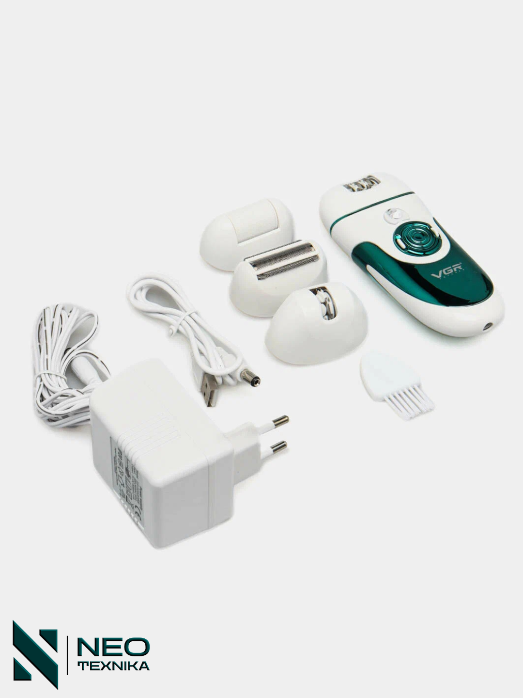 Эпилятор VGR V-700 4в1, для бикини, ног, лица, металлический пинцет — фото 1