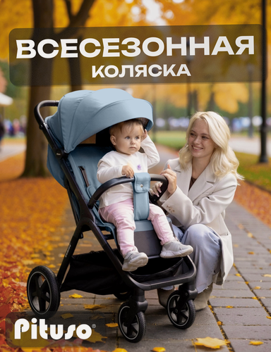 Изображение товара Коляска прогулочная Pituso "Camino Plus Black", всесезонная, зеленый