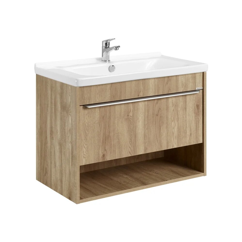 Тумба под раковину без столешницы AQUATON Хоуп 80 подвесная 1 ящик орех