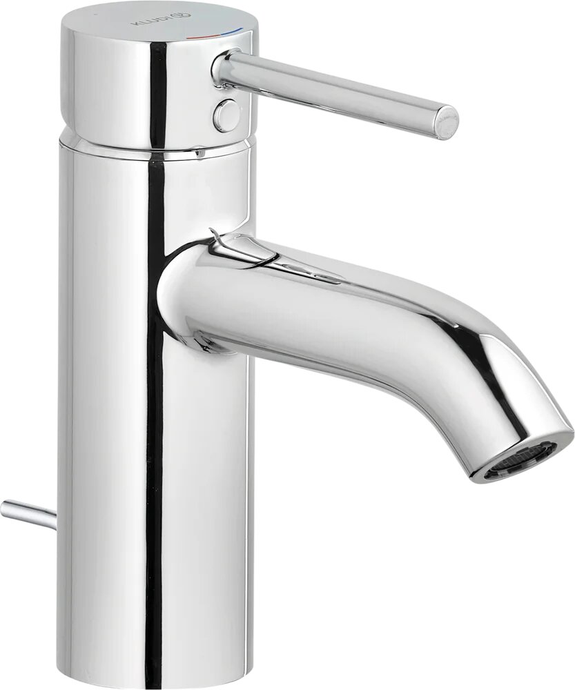 Смеситель для раковины Kludi Bozz 382700576 хром, глянцевый, кран для ванной в раковину, из латуни, рычажный, с керамическим картриджем, с функцией экономии расхода, с донным клапаном