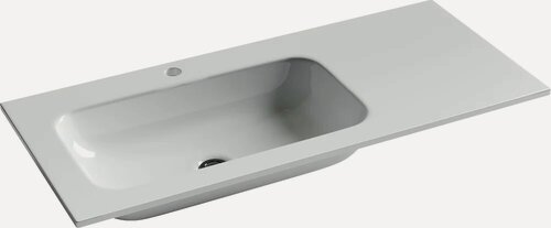Изображение товара Мебельная раковина Ceramicanova Grace CN7014 101 с правым крылом, накладная, фарфоровая, белая, раковина для ванной, прямоугольная