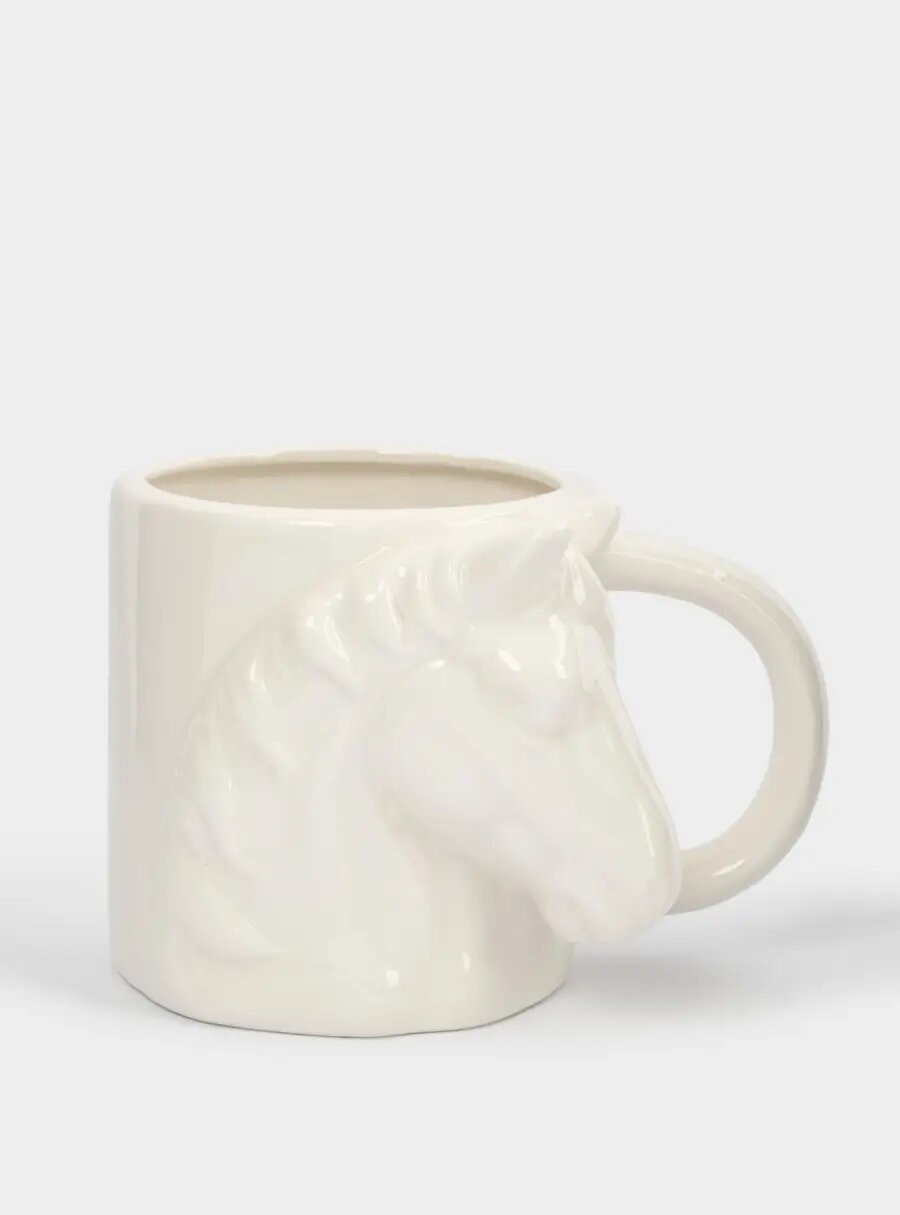 Кружка 500 мл фарфор P белая Конь Horse