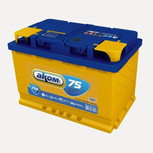 Изображение товара Аккумулятор АКОМ 75 Ач 750А О/П 6CT750LA