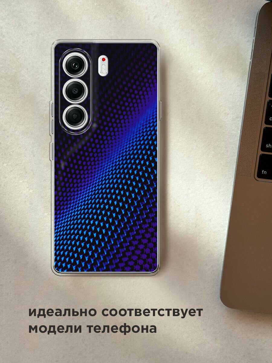 Чехол на Tecno Camon 40 Pro 5G / Текно Камон 40 Про 5G с принтом "Синий карбон" — фото 1