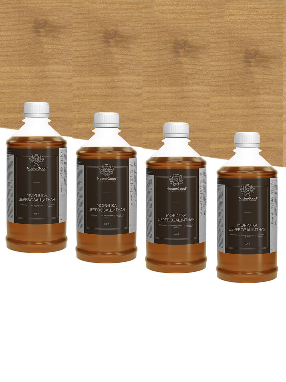 Морилка водная антисептическая орех 05 л (4 шт.)