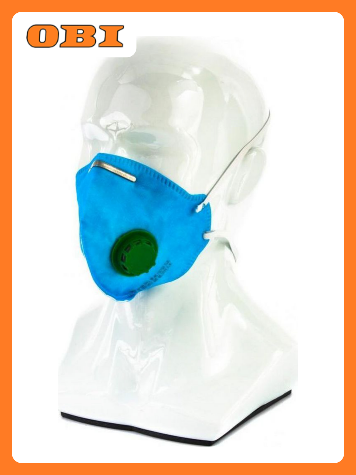 Фильтрующая маска Сибртех FFP1 с клапаном выдоха многоразовая голубая