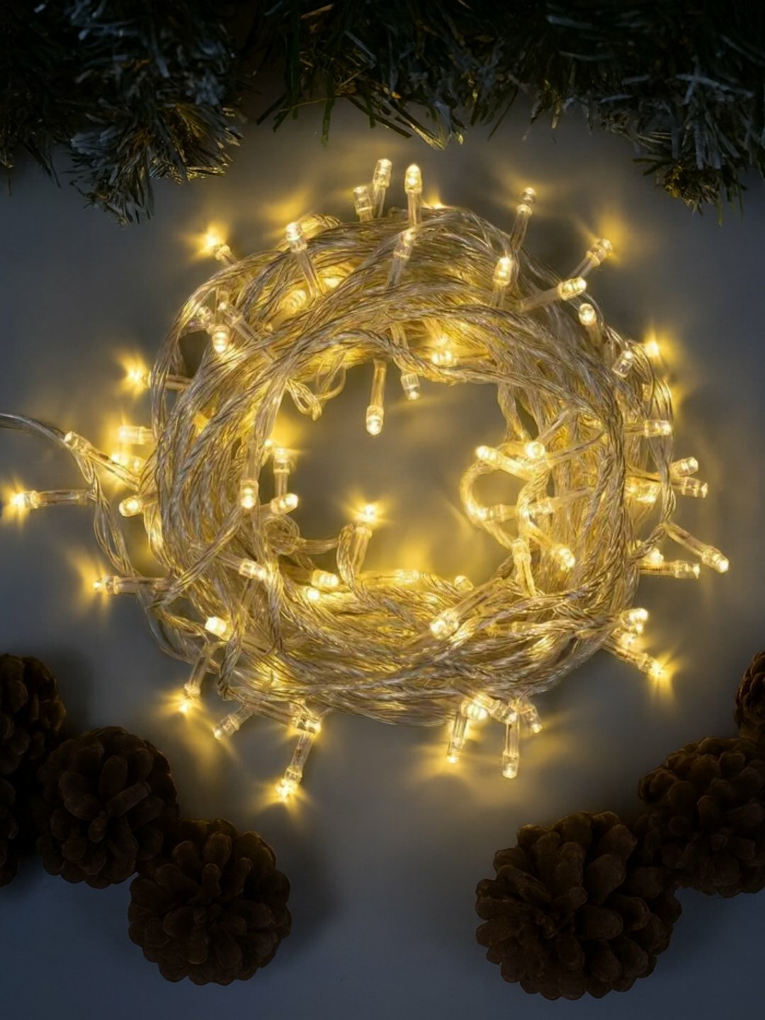 LED гирлянда новогодняя 10 м — яркая для ёлки, дома и улицы, 5 цветов для декора