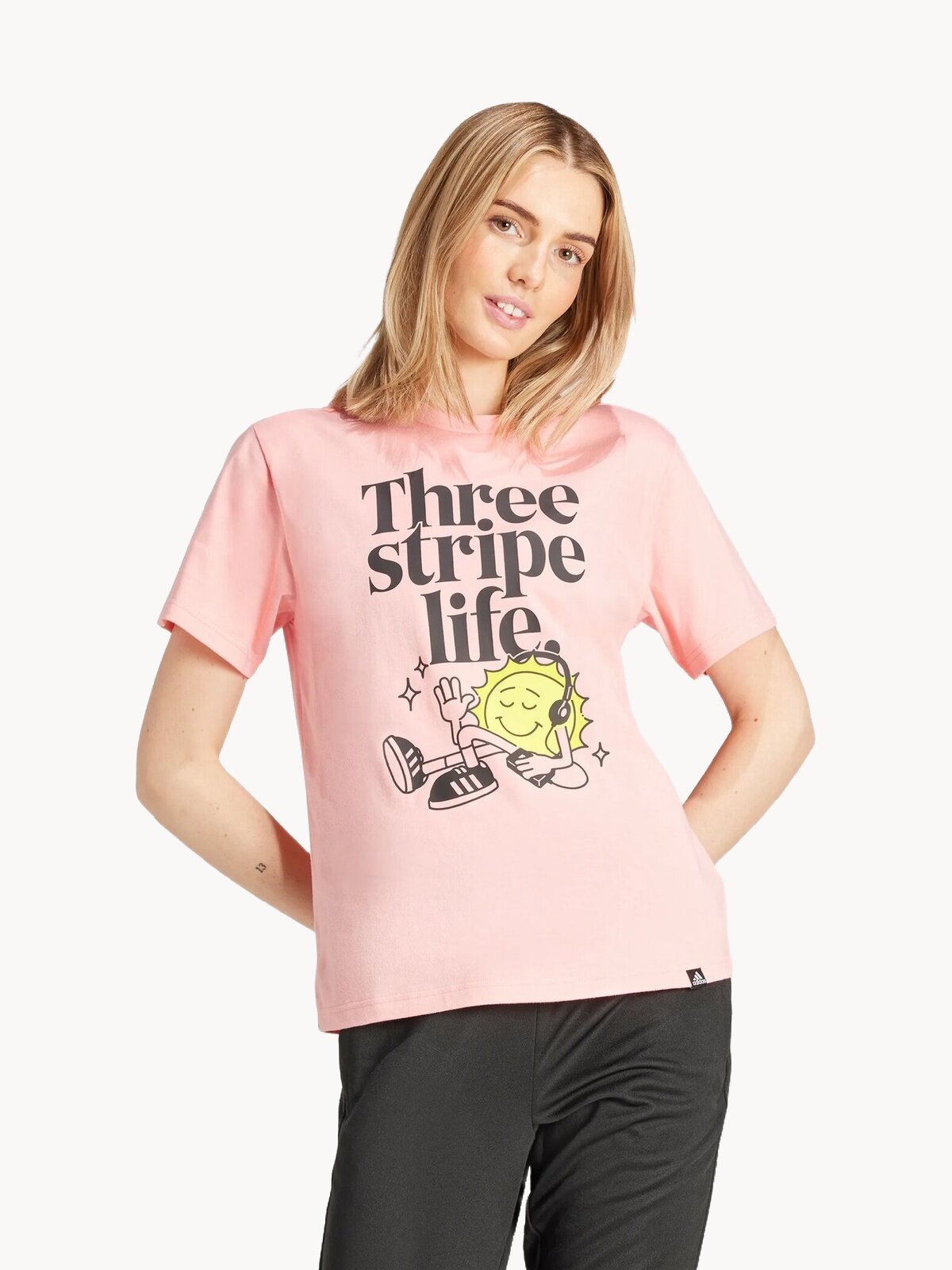 Футболка adidas Camiseta Estampada Positivity, размер XS INT, розовый