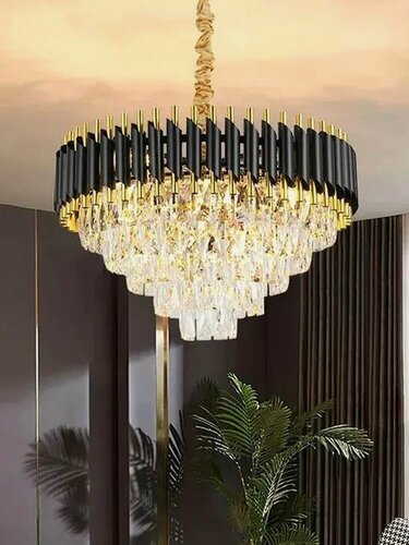 Изображение товара Люстра каскадная Crystal 700, чёрный цвет, цоколь E14