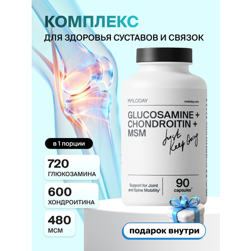 Глюкозамин хондроитин мсм для суставов и связок MOLODAY 90 капсул