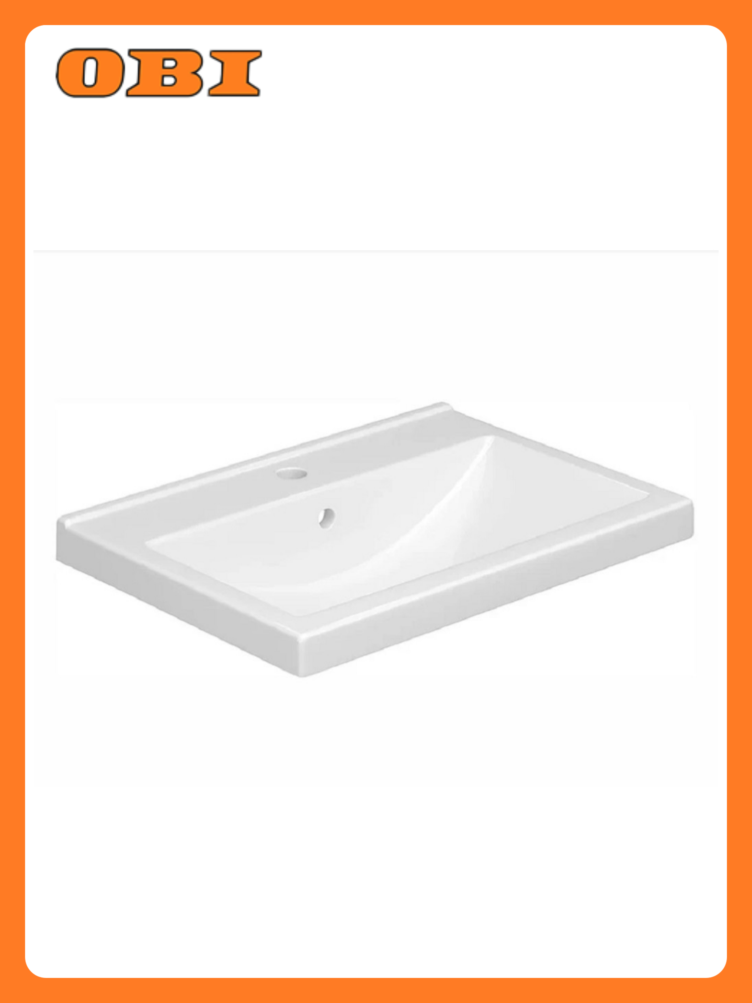 Умывальник акваль «Тобаго» встраиваемый фарфор белый 60х435 см